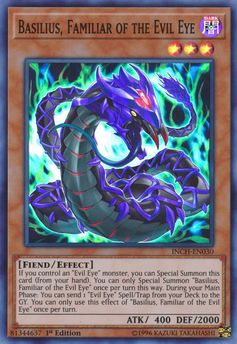 Basilius, Familiar of the Evil Eye [INCH-EN030] Super Rare | Odin's Place