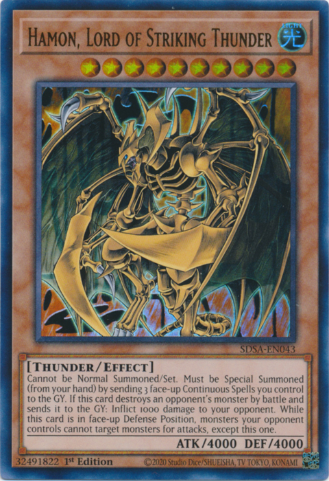 Hamon, Lord of Striking Thunder [SDSA-EN043] Ultra Rare | Odin's Place