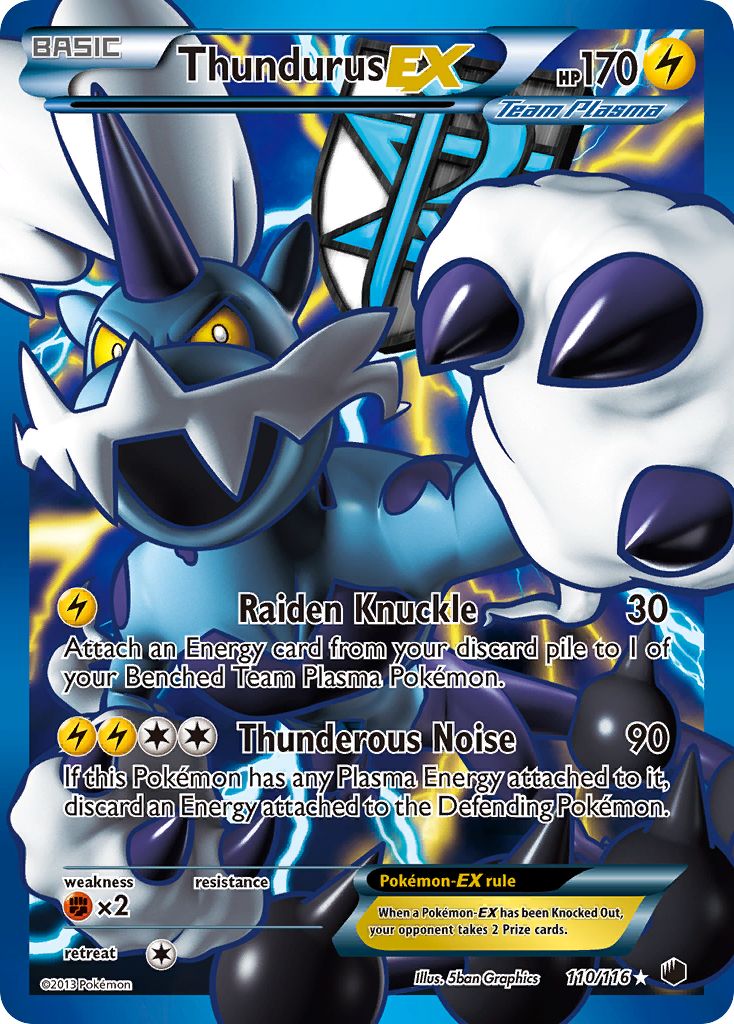 Thundurus EX (110/116) [Black & White: Plasma Freeze] | Odin's Place