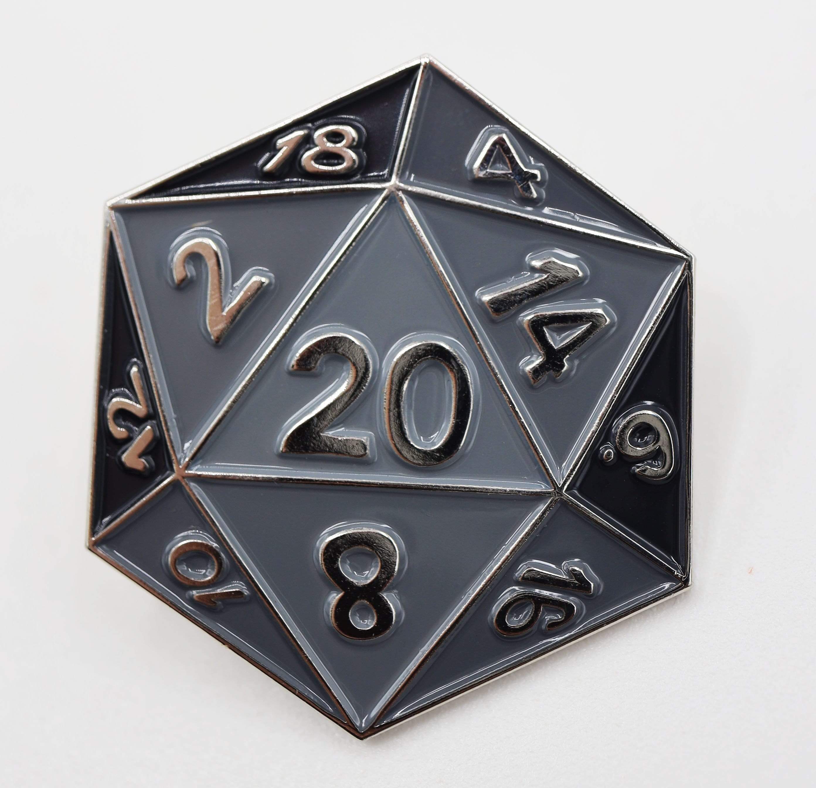 Foam Brain Pin: D20 Black | Odin's Place