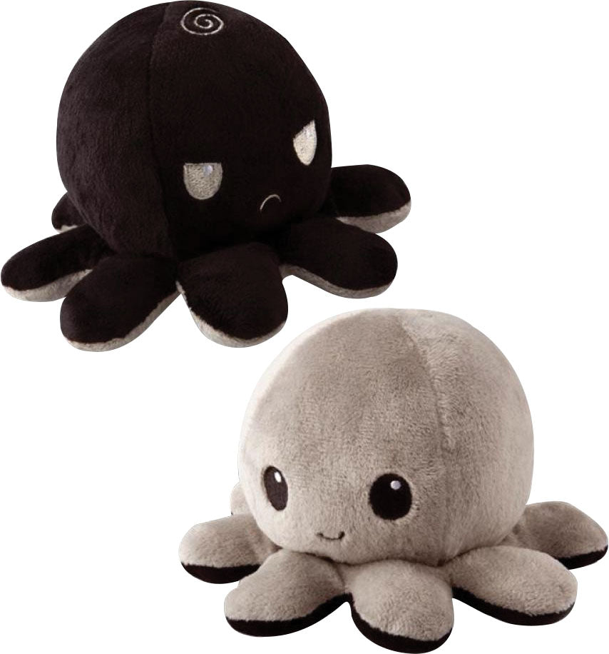 Plush Reversible Octopus: Black and Gray | Odin's Place