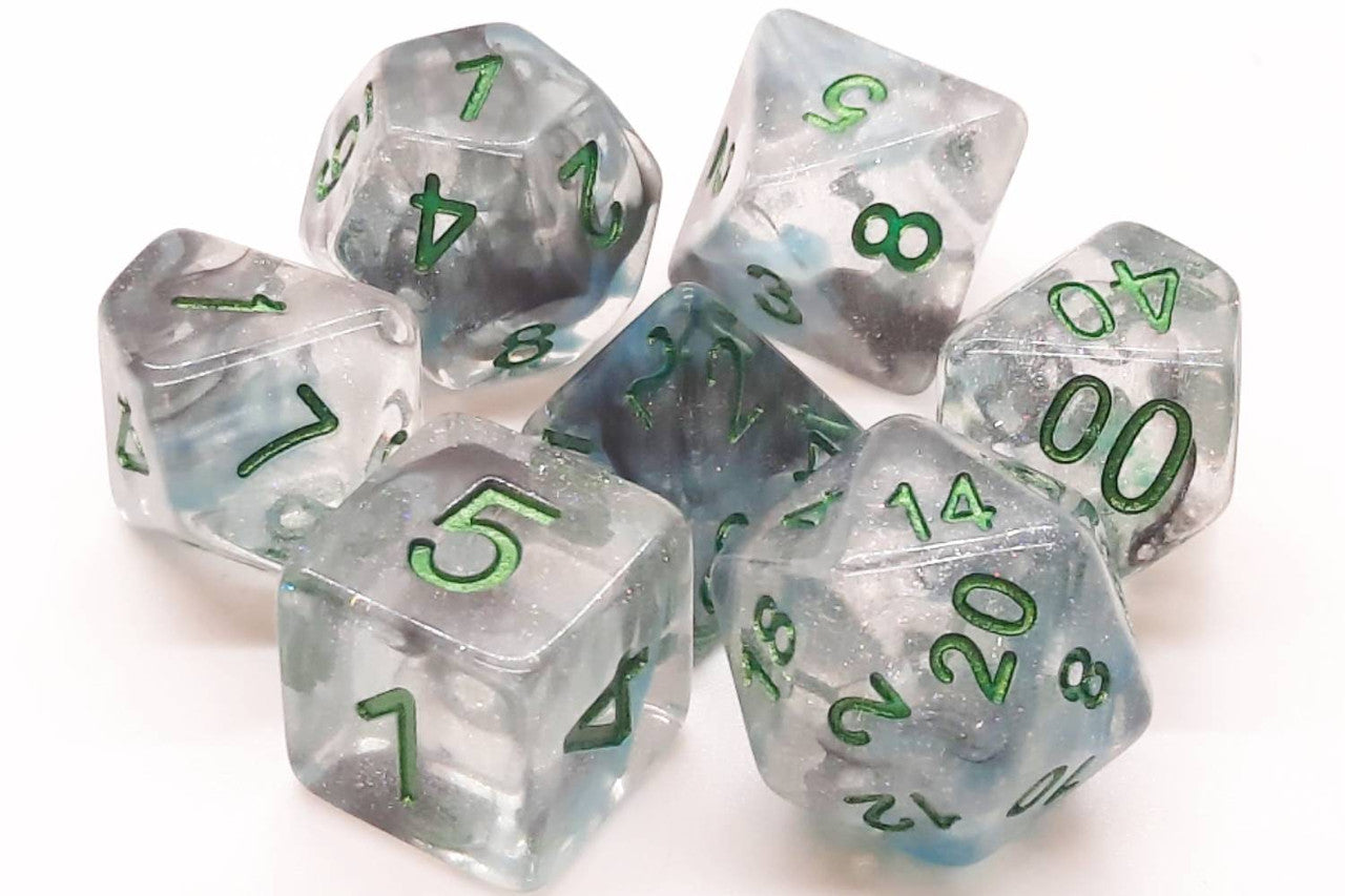 Old School Dice Luminous - Blue Moon Poly 7 Set | Odin's Place