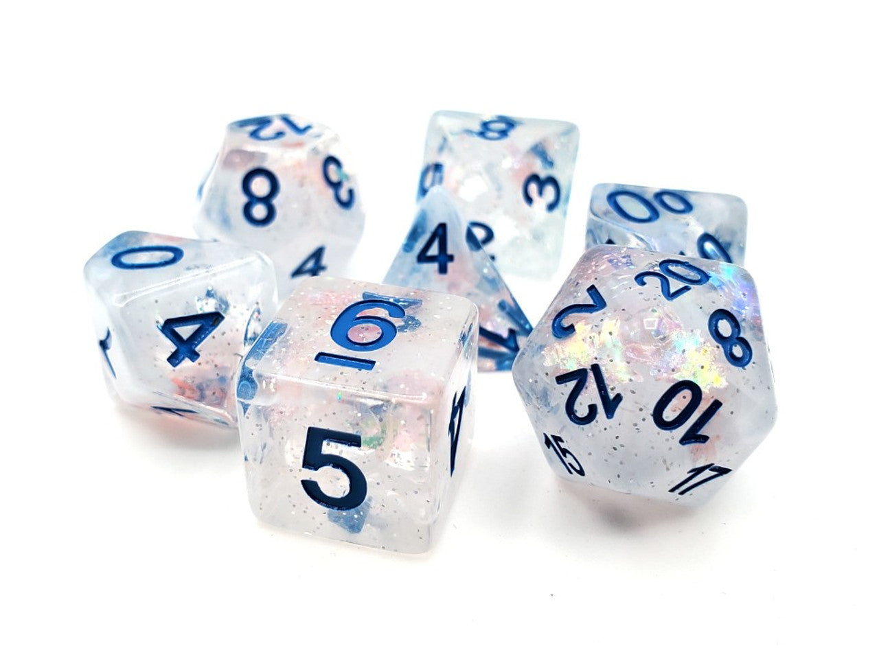Old School Dice Infused - Snowy Day Poly 7 Set | Odin's Place