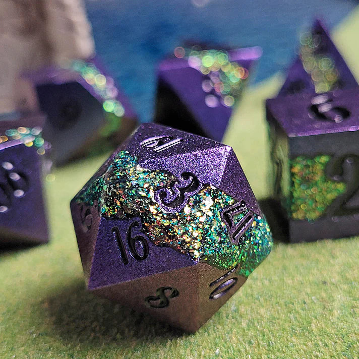 Forged Gaming Poly 7 Metal Dice Set: Brilliant Expanse | Odin's Place