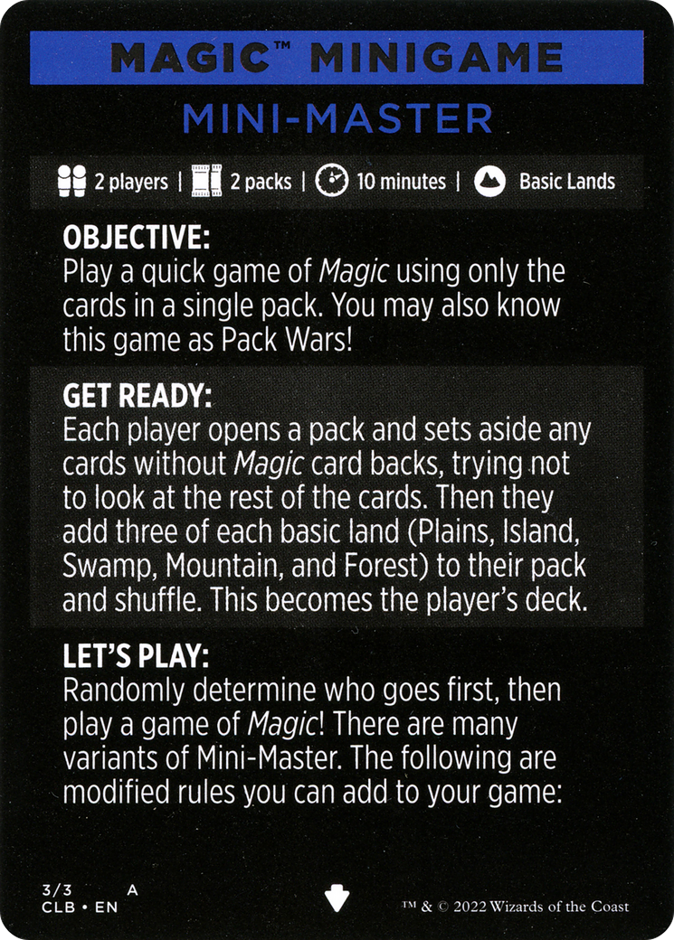 Mini-Master (Magic Minigame) [Commander Legends: Battle for Baldur's Gate Minigame] | Odin's Place
