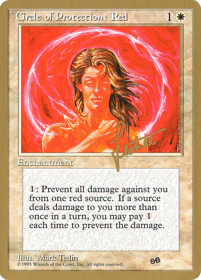 Circle of Protection: Red (Bertrand Lestree) (SB) (4ED) [Pro Tour Collector Set] | Odin's Place