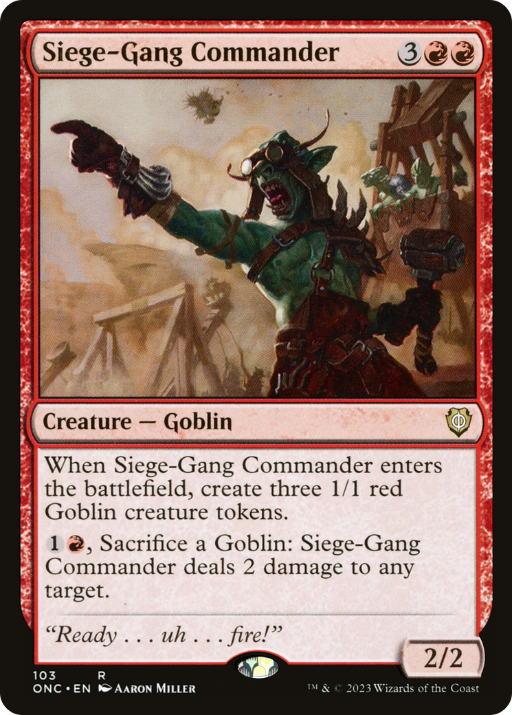 Siege-Gang Commander [Phyrexia: All Will Be One Commander] | Odin's Place