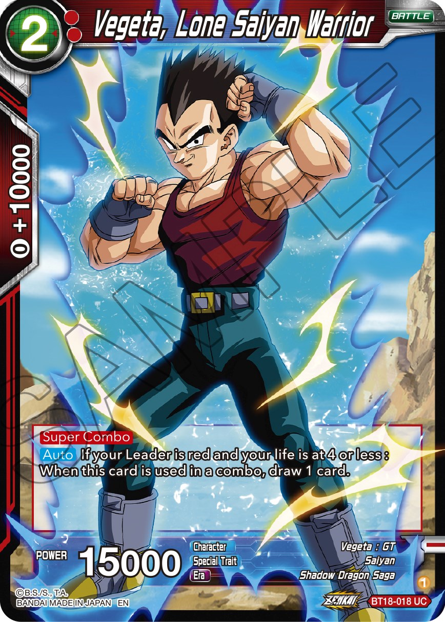 Vegeta, Lone Saiyan Warrior (BT18-018) [Dawn of the Z-Legends] | Odin's Place