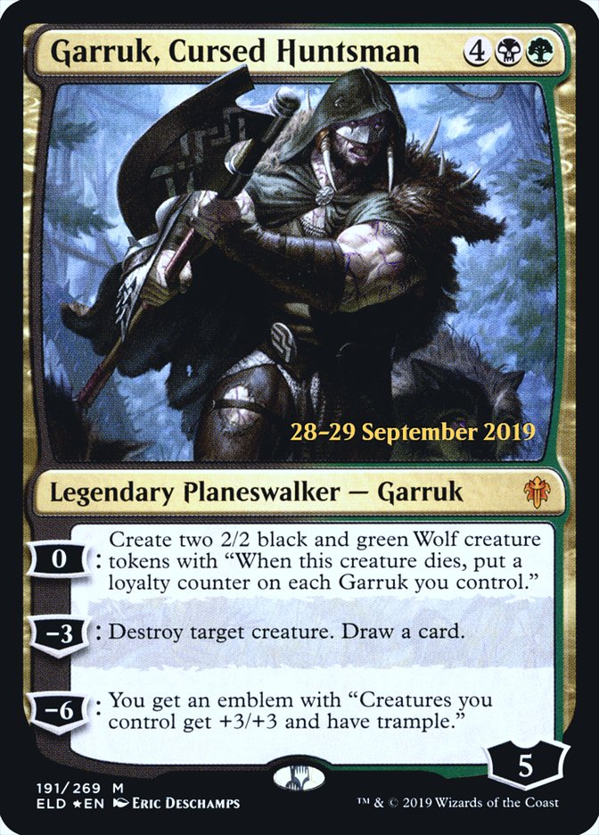 Garruk, Cursed Huntsman [Throne of Eldraine Prerelease Promos] | Odin's Place