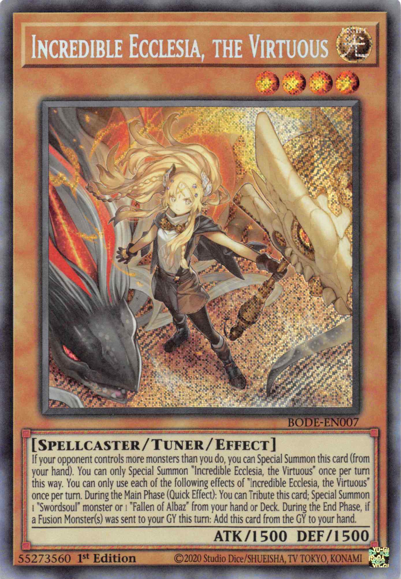 Incredible Ecclesia, the Virtuous [BODE-EN007] Secret Rare | Odin's Place