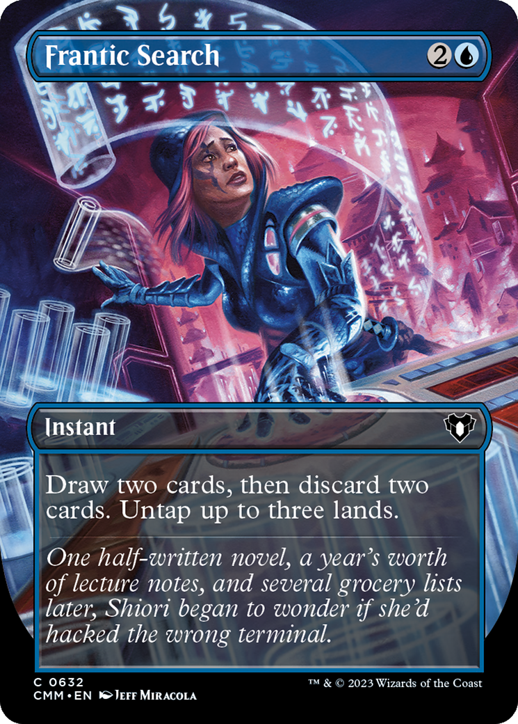 Frantic Search (Borderless Alternate Art) [Commander Masters] | Odin's Place