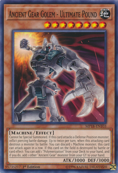 Ancient Gear Golem - Ultimate Pound [MP18-EN103] Common | Odin's Place