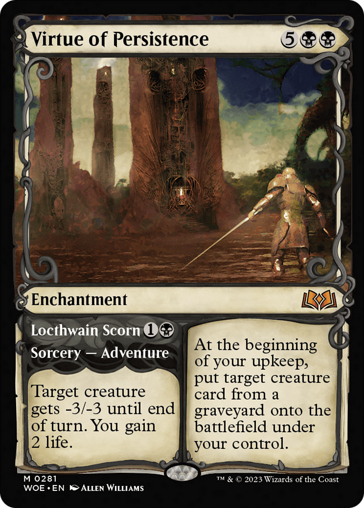 Virtue of Persistence // Locthwain Scorn (Showcase) [Wilds of Eldraine] | Odin's Place