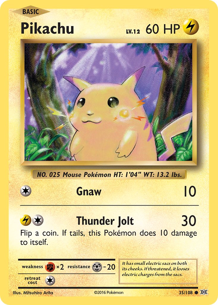 Pikachu (35/108) (Theme Deck Exclusive) (Cracked Ice Holo) [XY: Evolutions] | Odin's Place