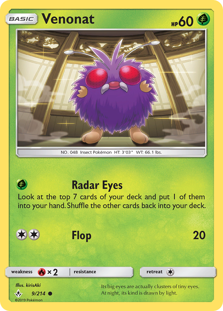 Venonat (9/214) [Sun & Moon: Unbroken Bonds] | Odin's Place