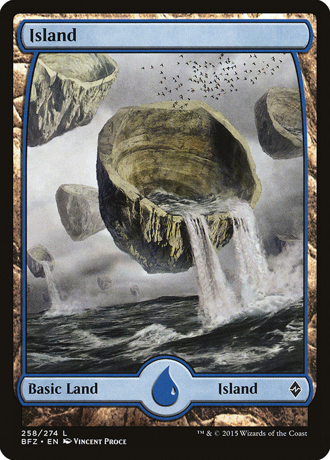 Island (258) (Full Art) [Battle for Zendikar] | Odin's Place