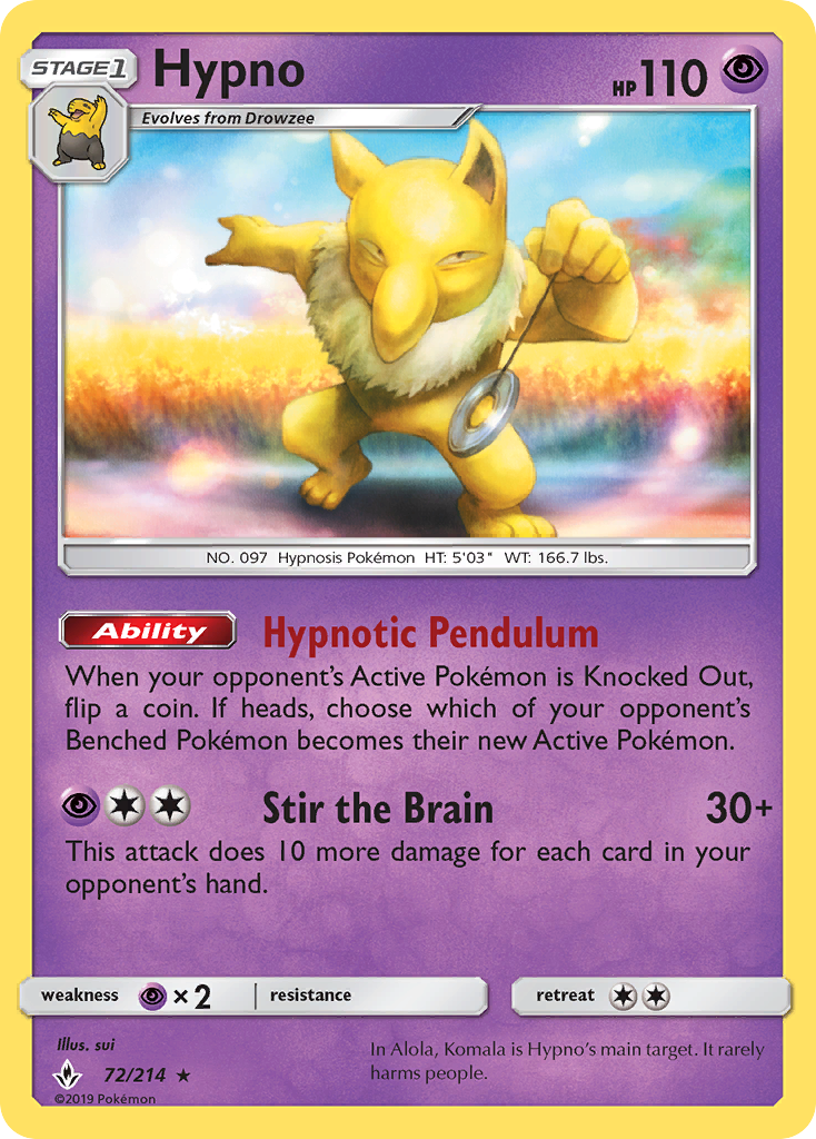 Hypno (72/214) [Sun & Moon: Unbroken Bonds] | Odin's Place