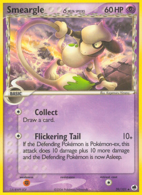 Smeargle (39/101) (Delta Species) [EX: Dragon Frontiers] | Odin's Place