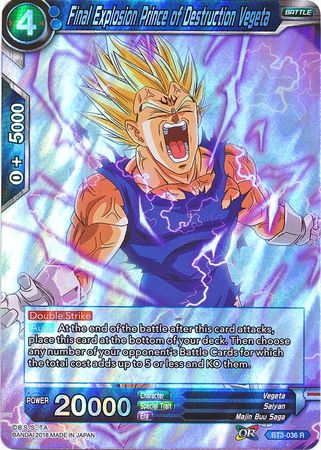 Final Explosion Prince of Destruction Vegeta (BT3-036) [Cross Worlds] | Odin's Place