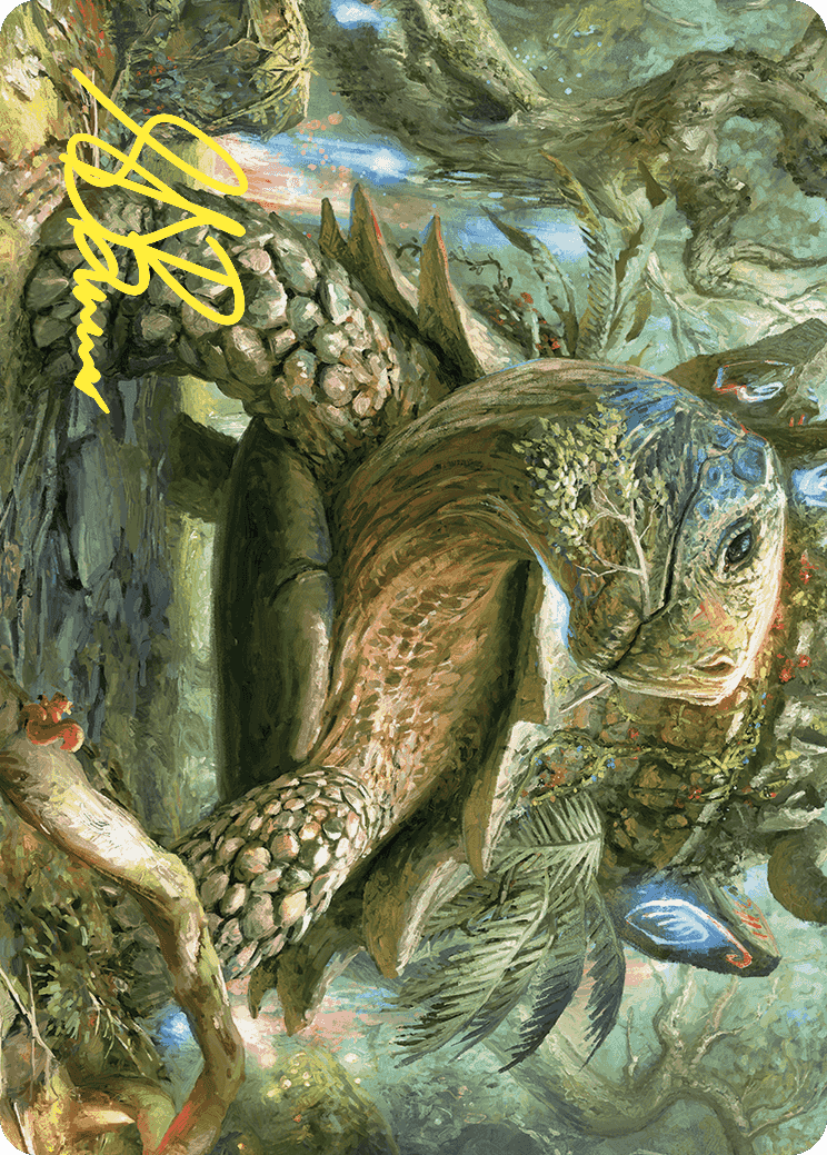 Blossoming Tortoise Art Card (Gold-Stamped Signature) [Wilds of Eldraine Art Series] | Odin's Place