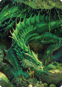 Lurking Green Dragon Art Card (Gold-Stamped Signature) [Commander Legends: Battle for Baldur's Gate Art Series] | Odin's Place