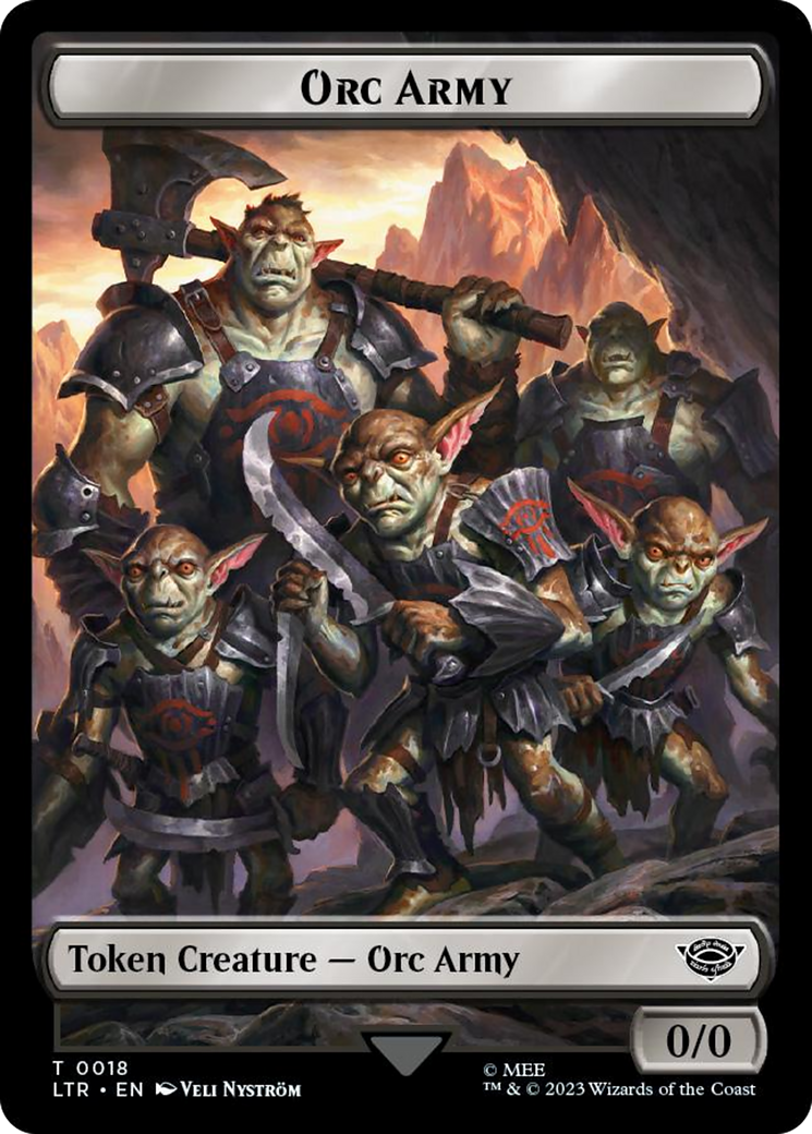 Orc Army (0018) // Food (0022) Double-Sided Token (Surge Foil) [The Lord of the Rings: Tales of Middle-Earth Tokens] | Odin's Place