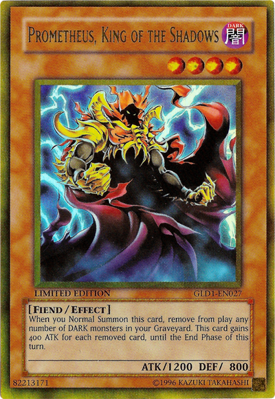 Prometheus, King of the Shadows [GLD1-EN027] Gold Rare | Odin's Place