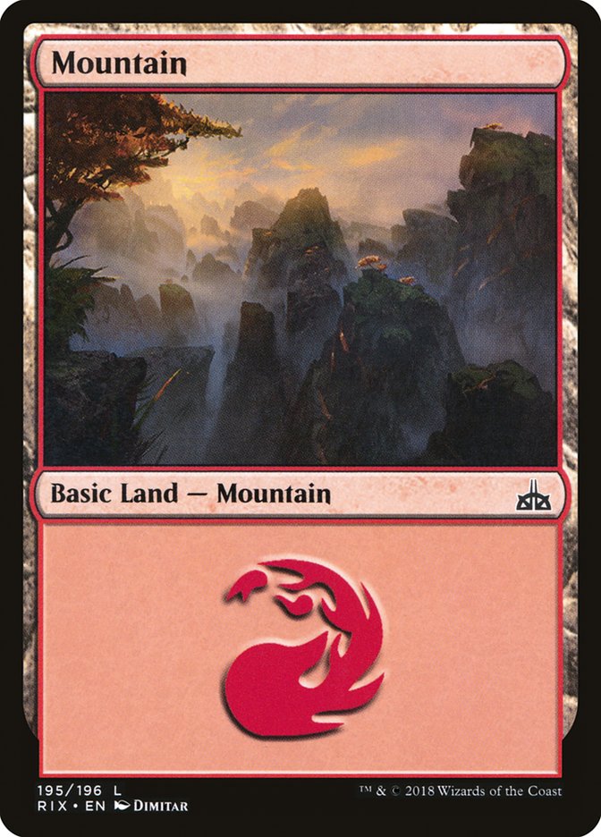 Mountain (195) [Rivals of Ixalan] | Odin's Place