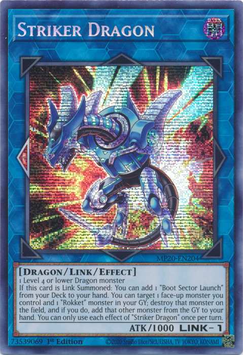 Striker Dragon [MP20-EN204] Prismatic Secret Rare | Odin's Place