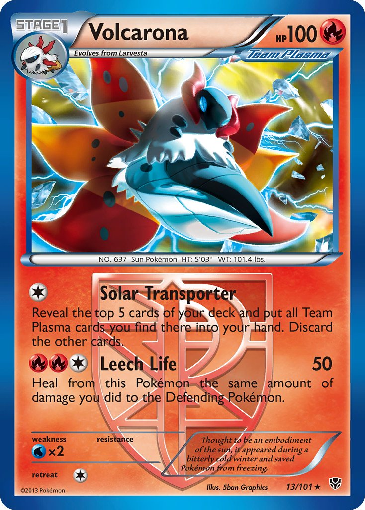 Volcarona (13/101) (Theme Deck Exclusive) [Black & White: Plasma Blast] | Odin's Place