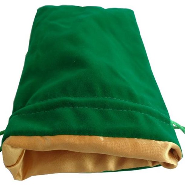 FanRoll Large  Green Dice Bag with Gold Satin Lining | Odin's Place