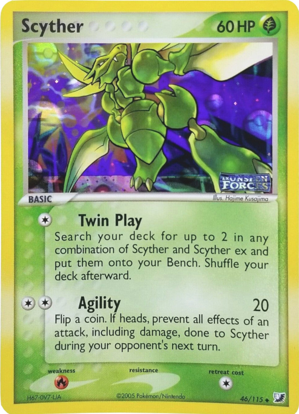 Scyther (46/115) (Stamped) [EX: Unseen Forces] | Odin's Place
