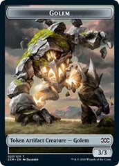 Golem // Human Soldier Double-Sided Token [Double Masters Tokens] | Odin's Place