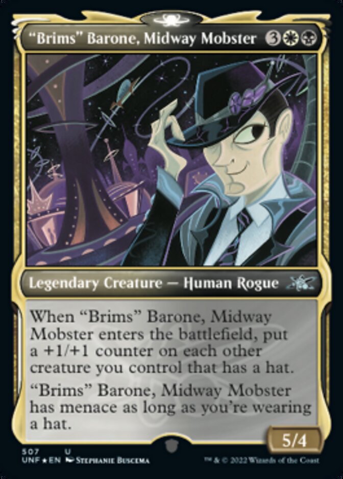 "Brims" Barone, Midway Mobster (Showcase) (Galaxy Foil) [Unfinity] | Odin's Place