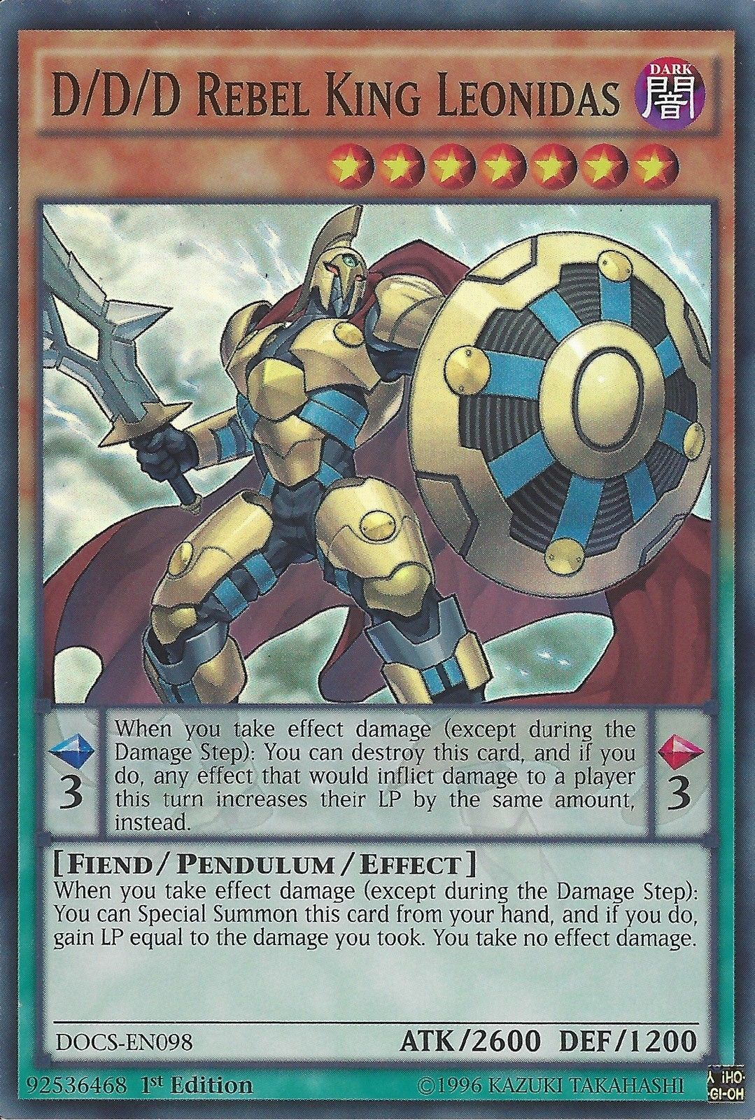 D/D/D Rebel King Leonidas [DOCS-EN098] Super Rare | Odin's Place