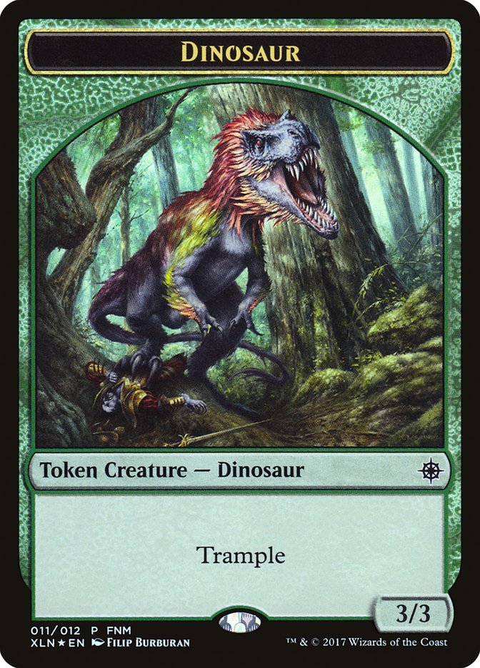 Dinosaur // Treasure Double-Sided Token [Friday Night Magic 2017] | Odin's Place