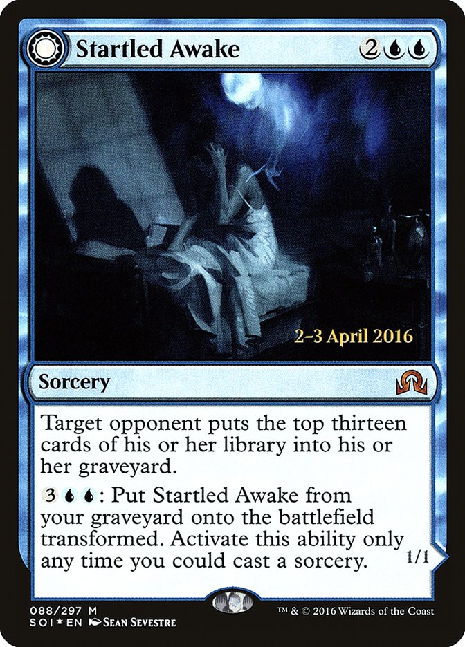 Startled Awake // Persistent Nightmare [Shadows over Innistrad Prerelease Promos] | Odin's Place
