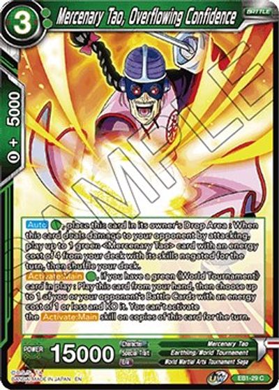 Mercenary Tao, Overflowing Confidence (EB1-29) [Battle Evolution Booster] | Odin's Place