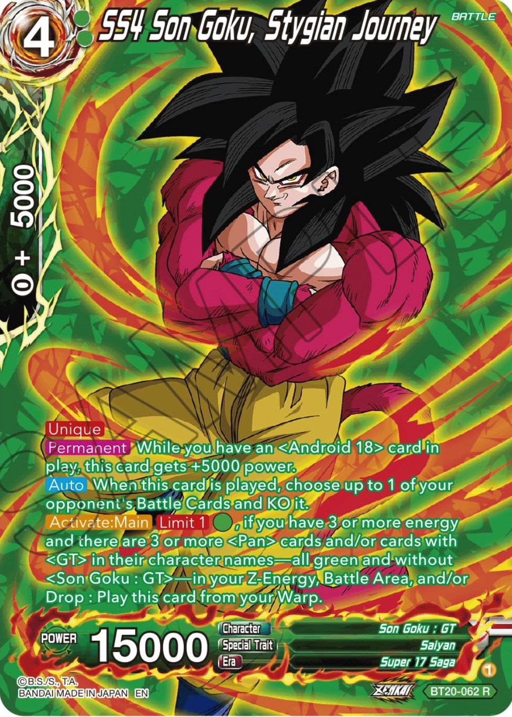 SS4 Son Goku, Stygian Journey (Silver Foil) (BT20-062) [Power Absorbed] | Odin's Place