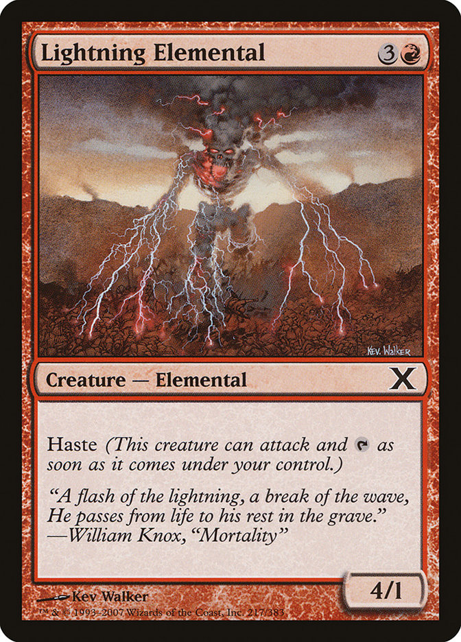 Lightning Elemental (217) [Tenth Edition] | Odin's Place