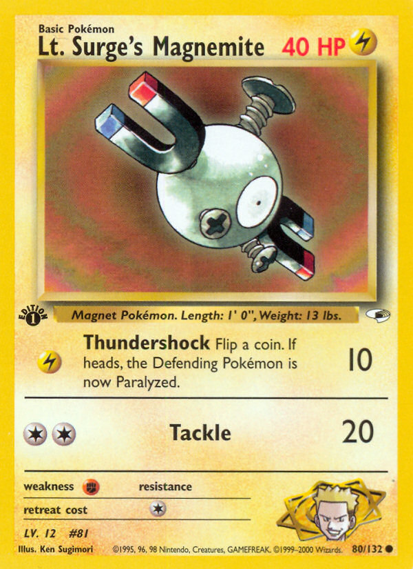 Lt. Surge's Magnemite (80/132) [Gym Heroes 1st Edition] | Odin's Place