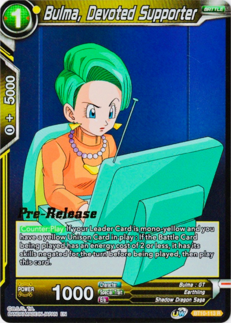 Bulma, Devoted Supporter (BT10-113) [Rise of the Unison Warrior Prerelease Promos] | Odin's Place
