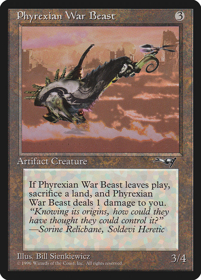 Phyrexian War Beast (Signature on Left) [Alliances] | Odin's Place