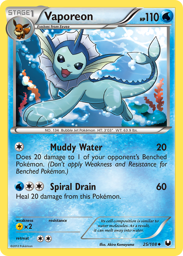 Vaporeon (25/108) [Black & White: Dark Explorers] | Odin's Place