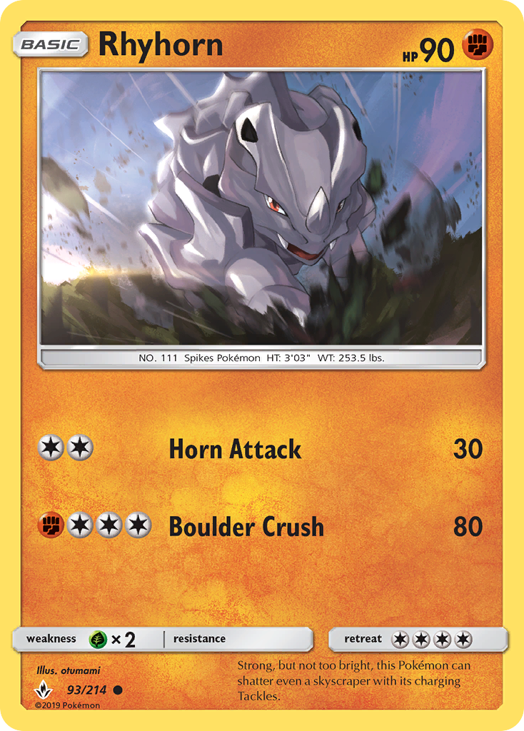 Rhyhorn (93/214) [Sun & Moon: Unbroken Bonds] | Odin's Place