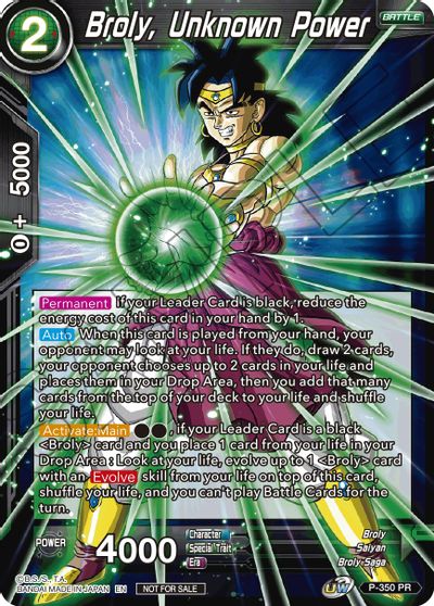 Broly, Unknown Power (P-350) [Tournament Promotion Cards] | Odin's Place