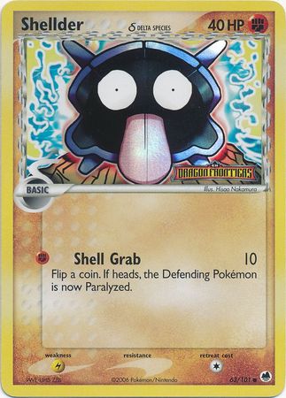 Shellder (63/101) (Delta Species) (Stamped) [EX: Dragon Frontiers] | Odin's Place