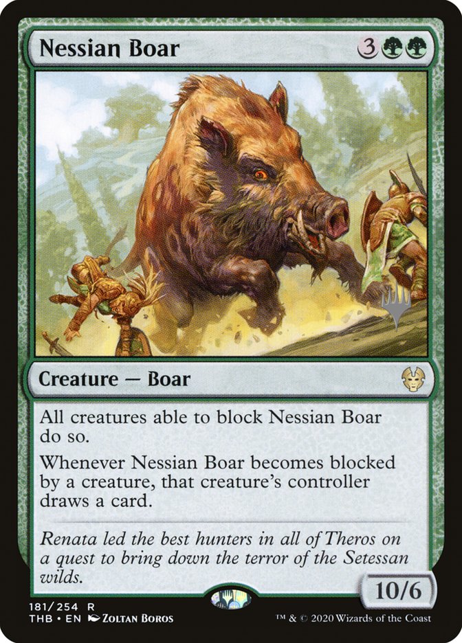 Nessian Boar (Promo Pack) [Theros Beyond Death Promos] | Odin's Place
