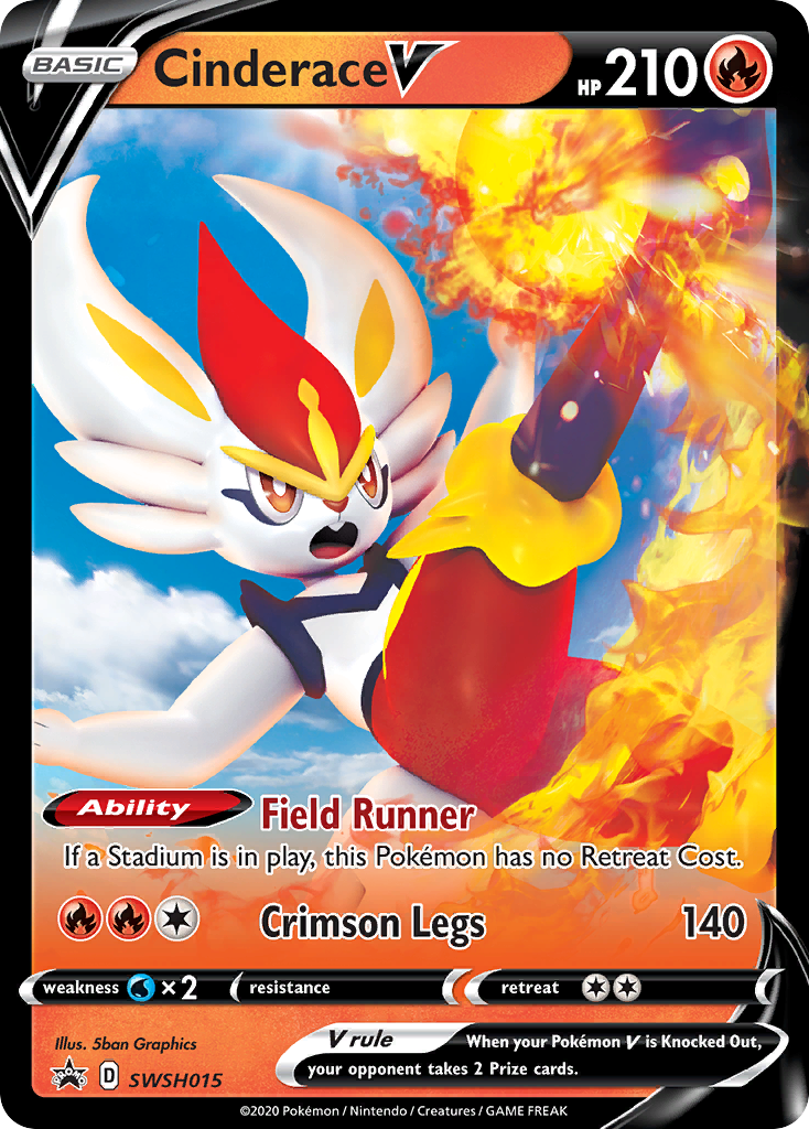 Cinderace V (SWSH015) (Jumbo Card) [Sword & Shield: Black Star Promos] | Odin's Place