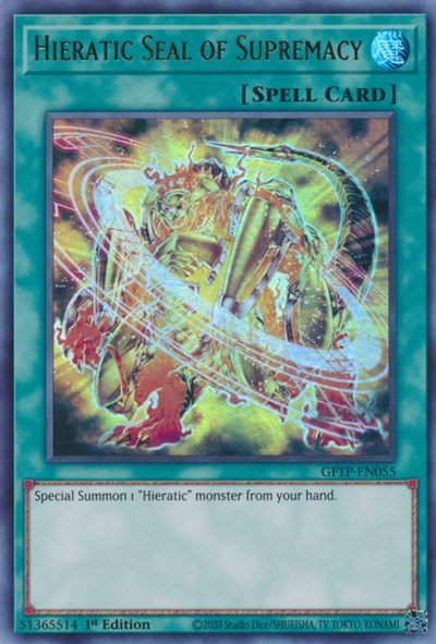 Hieratic Seal of Supremacy [GFTP-EN055] Ultra Rare | Odin's Place